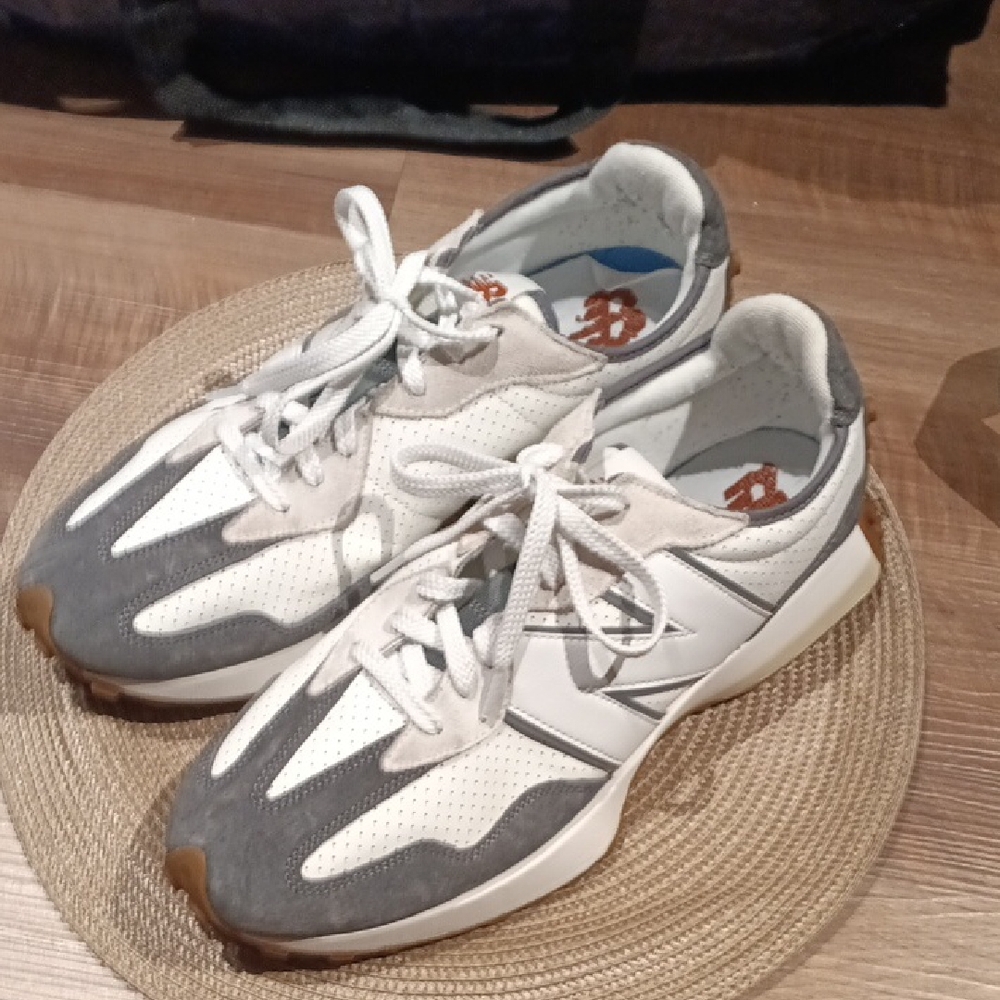 New Balance White and Gray Athletic Shoes